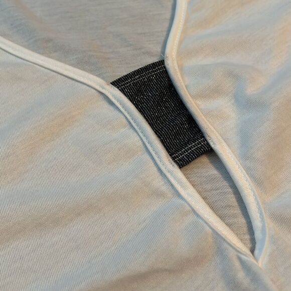 Shein White Split Neck Short Sleeve Top Minimalist Casual Blouse XL - Picture 3 of 6